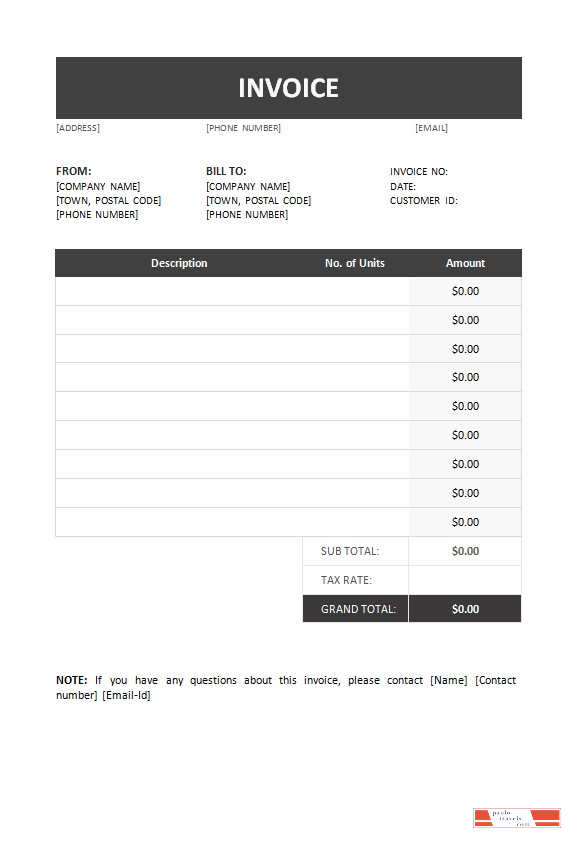 Free Invoice PSD template